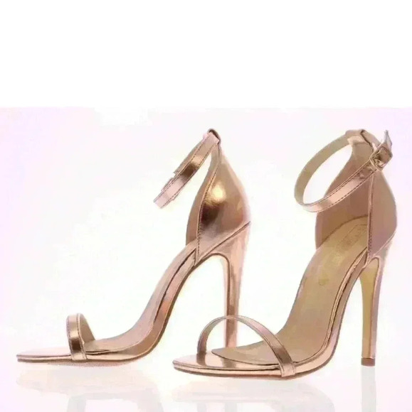 NIB Truffle Collection Helen Full Exposure Rose Gold Metallic Heel Sandal Sz 6US - Picture 5 of 7